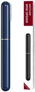 Market Central Air Pressure Wine Opener Portable Cork Remover With Foil Cutter blue