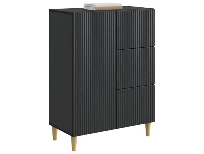 KTHLBRH Sideboard schwarz 66 x 34,5 x 90 cm Ingenieurholz Vintage-Stil, geräumige Beine mit Schubladen, für Esszimmer