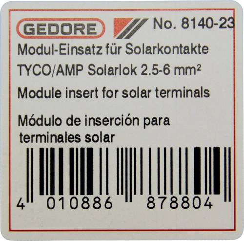 Gedore 8140-23 2078082 Crimpeinsatz Solar-Steckverbinder 2.5 bis 6mm²