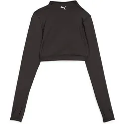 PUMA Damen Shirt Modest Activewear Longslee, Größe M in Schwarz Schwarz