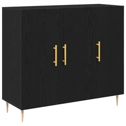 vidaXL Sideboard schwarz Eiche 90x34x80 cm Schichtholz