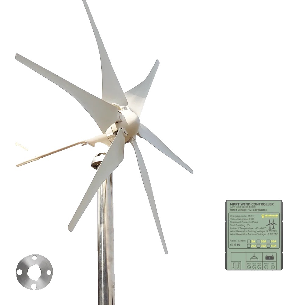3000W Windkraftanlage, geräuscharmer Betrieb, vielseitige Spannungsausgabe , Mit MPPT-Regler, 3000 Watt, 24V