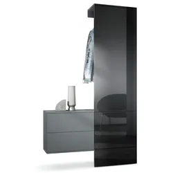 GARDEROBE Carlton Paneel in Schwarz Hochglanz