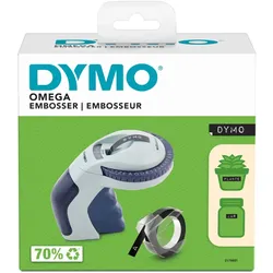 DYMO Omega Prägegerät | kleines Beschriftungsgerät mit Dreh-Klick-System und ergonomischem Design | für zu Hause und für Bastel- und Hobbyprojekte (£/€ÄÖ und Ü)