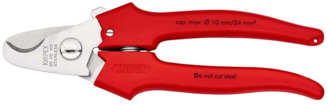 Coupe-câbles, poignées gainées en plastique par extrusion Knipex (95 05 165)