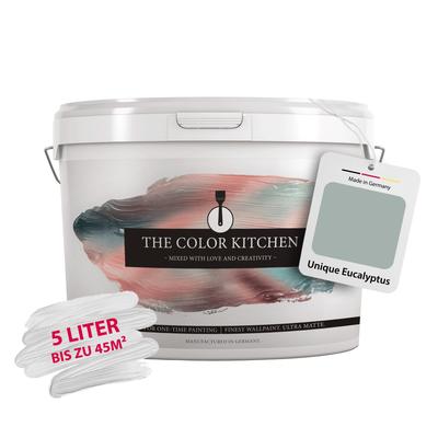 Wand- und Deckenfarbe A.S. CRÉATION "Seidenmatt Innenfarbe THE COLOR KITCHEN", grün (tck3009 unique eucalyptus), 5 l 5ml, Farben, für Wohnzimmer Schlafzimmer Flur Küche, versch. Grüntöne