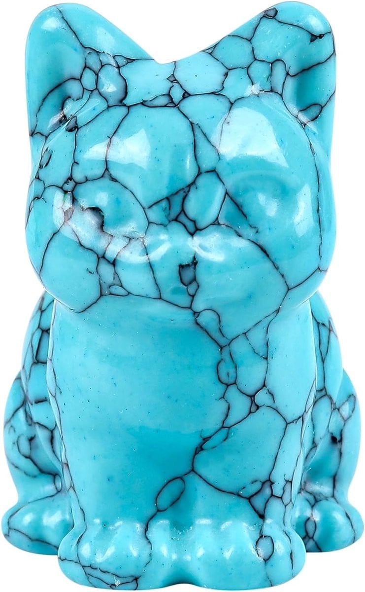 Zittende Mini Kat Kristal Figuur - Handgesneden Edelsteen Beeldje voor Decoratie