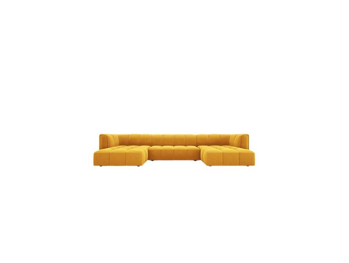Design Panorama-Sofa Adams Samt Senfgelb chosen by Bloomingloft