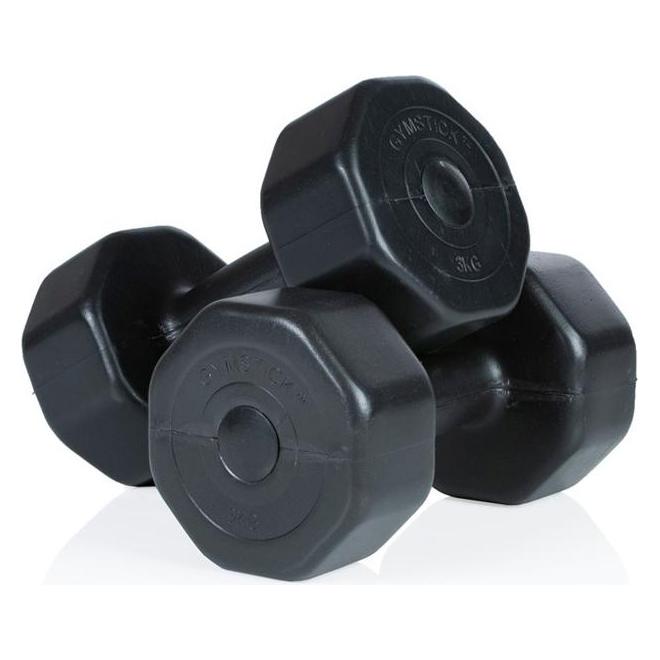 Gymstick Hanteln Vinyl. GYMSTOCK 611214 2x4kg Schwarz (2 x 4 kg) (61121-4)