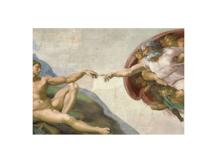 Wallfluent Fototapete 208x146 cm - Spiritueller Kontakt, Beige, 208x146 cm, Tapeten & Wandverkleidungen, Fototapeten
