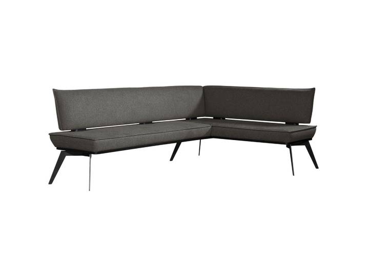 Carryhome Eckbank, Schwarz, Holz, Metall, Buche, massiv, Eckteil, 215x165 cm, Stoffauswahl, Esszimmer, Bänke, Eckbänke