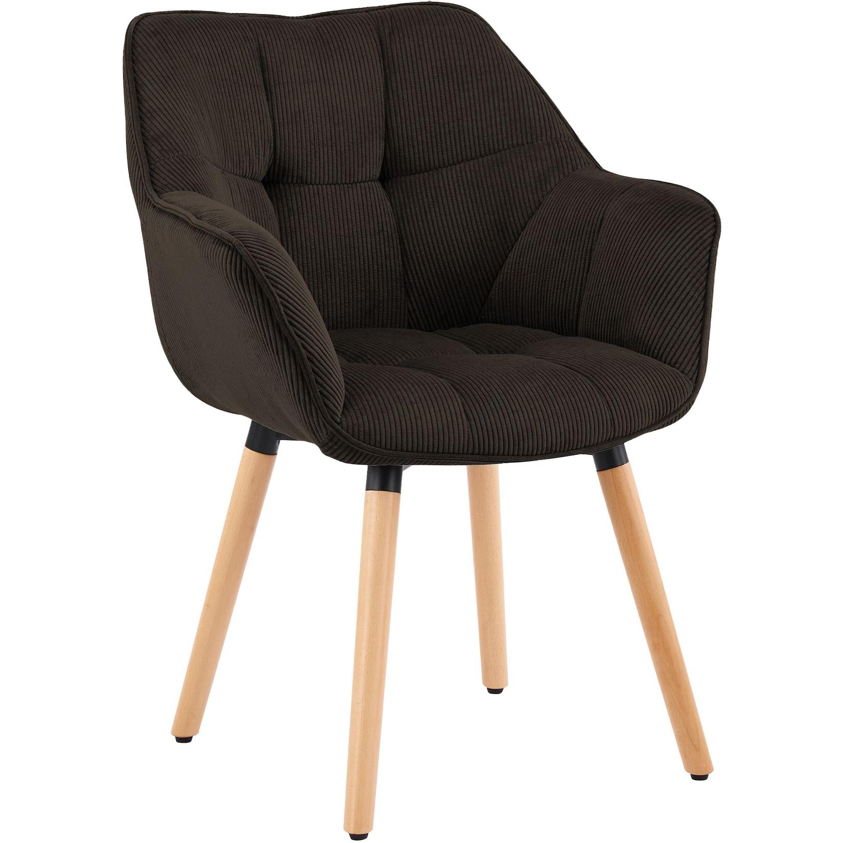 CLP Esszimmerstuhl Milford Cord - Farbe: dunkelbraun, Material: Cord