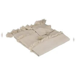 Atmosphera Row - 130 x 180 cm große, beige Tagesdecke aus 100 % PET.