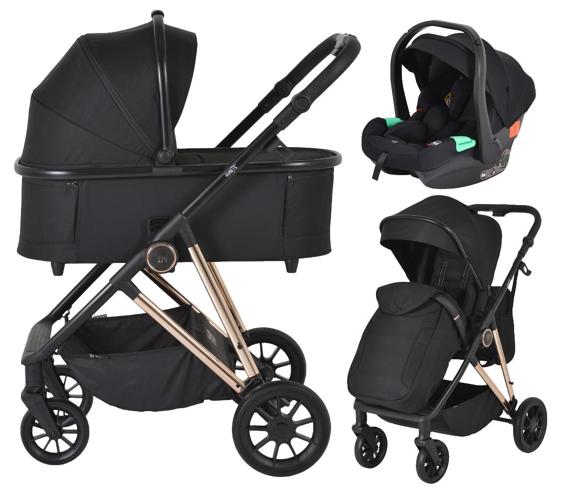 Moni Merci Onyx Black 3-in-1 Kinderwagen mit i-Size Autositz