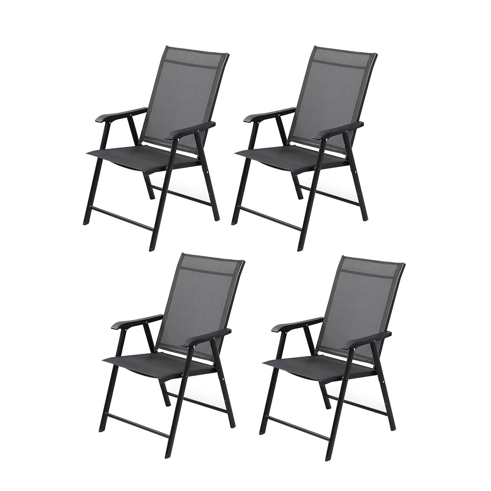 HTI-Living Gartenstühle 4 Stück Grau