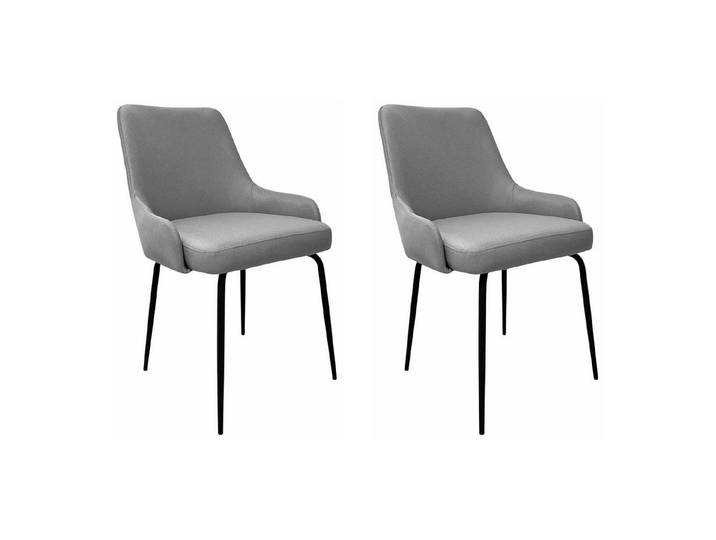 freiraum 4-Fußstuhl Rome, (2er-Set) in Grau, Stoff - 56x83x63cm (BxHxT)
