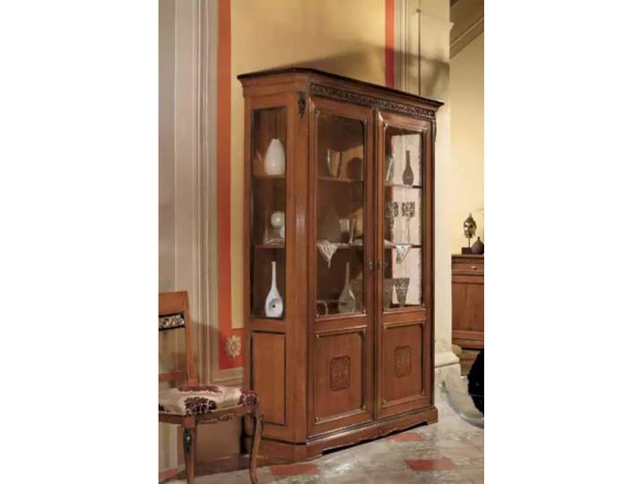 Xlmoebel Vitrine Italienische Holzvitrine im klassischen Design mit edler Verarbeitung (1-St., Vitrine) Hergestellt in Europa