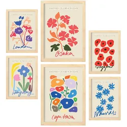 POSTER Set Mit 6 Blumen Sammlung A3 & A4 Rahmen Aus Hellem Holz
