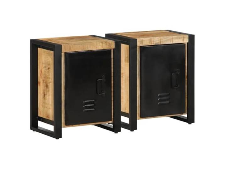 Heofavd Nachttisch 2er Set Massivholz Mangoholz Beistelltisch 40x30x51 cm