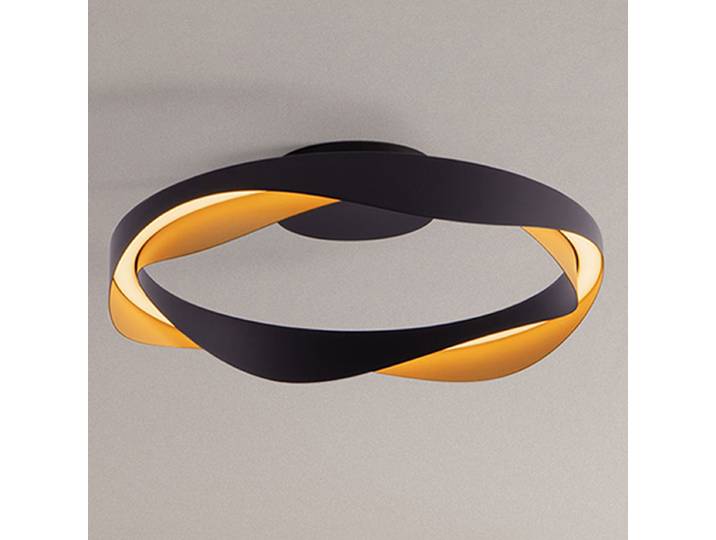 Deckenleuchte Radon Ø 45cm Schwarz Kunststoffart: Acrylglas Material: Metall, Kunststoff Metallart: Aluminium Oberfläche Metall: Lackiert Nicht