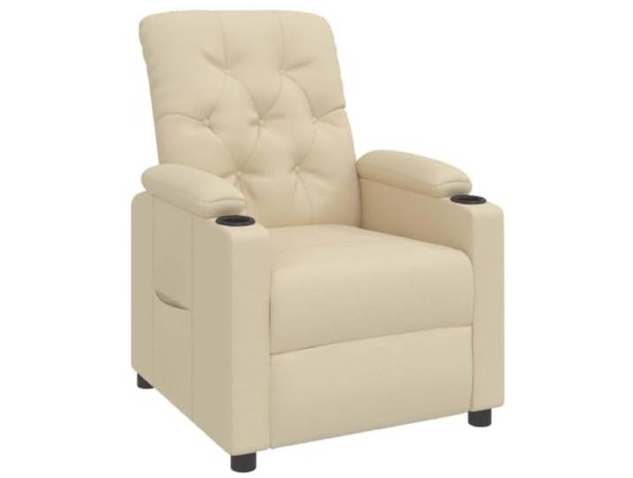 Heofavd Relaxsessel Creme Stoff TV Sessel Liegesessel Manuell