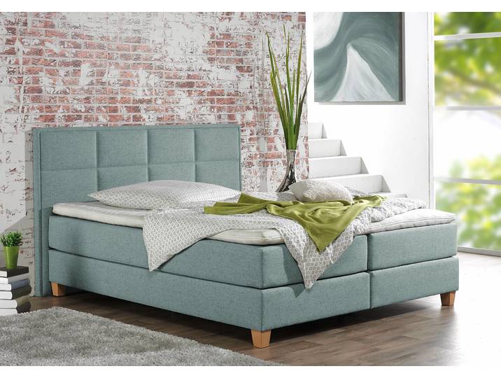 Boxspringbett, Struktur Fein, Petrol, 171×209 cm, 7-Zonen-Kaltschaummatratze, Modern, Home Affaire