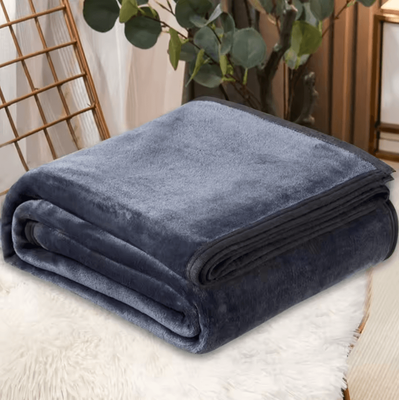 Inspire Curations Colorful Plush Microfiber Fleece Throw Blanket dark Gray one Size