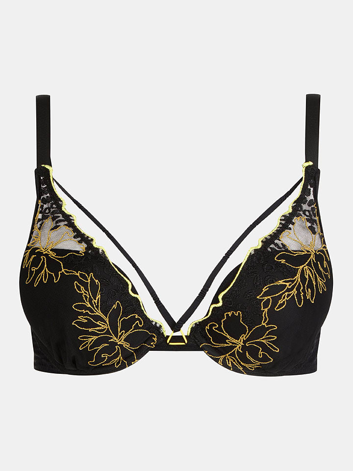 Chantelle Push-up-BH in Schwarz/ Senf - 80B