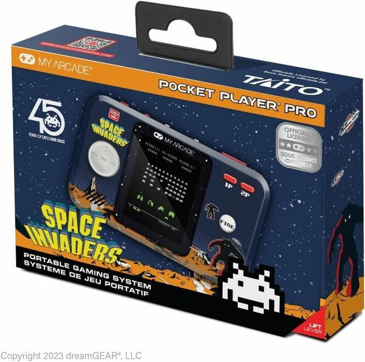 Just For Game Pocket Player Pro Arcadekast met Space Invaders, Blauw