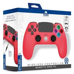 Freaks and Geeks Drahtloser Controller Rot V2 (PC, PS3, PS4), Gaming Controller, Rot