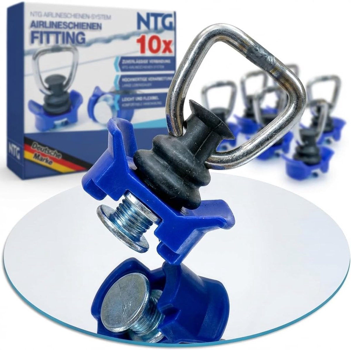 NTG Airline rail fitting 900 daN met bevestigingsringen