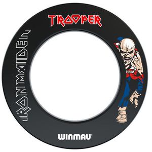 WINMAU Dart-Surround Iron Maiden Trooper, 807738, 1-teiliger Wandschutz, schwarz, Ø 68cm