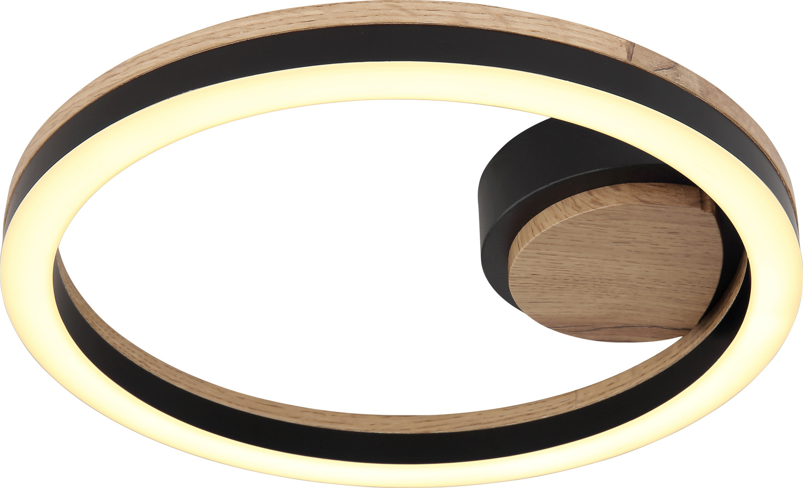 Globo Lighting Plafondlamp Beatrix rond zwart en hout