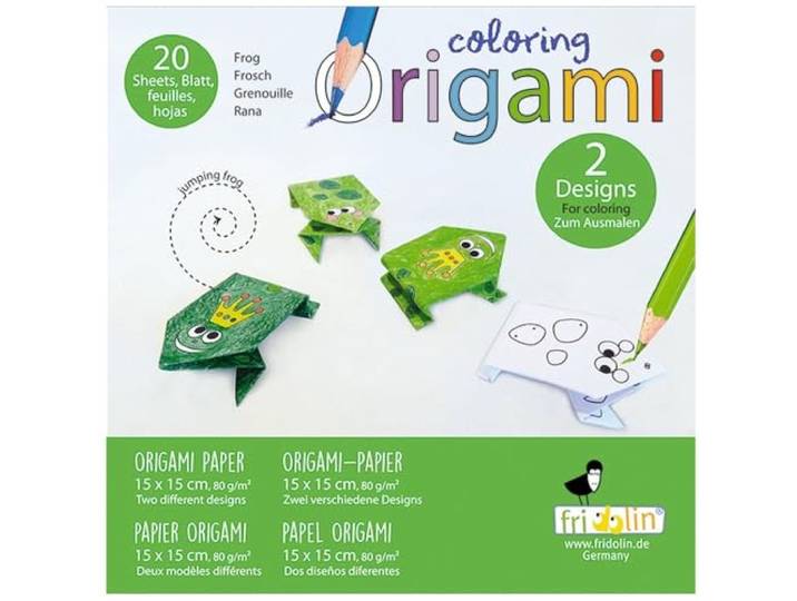 FRIDOLIN Kleurplaten Origami - Kikker