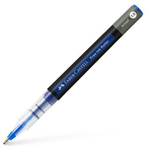 Faber-Castell Tintenroller Free Ink Broad, 348351, Gehäuse schwarz, Strichbreite 0,8mm, Schreibfarbe blau