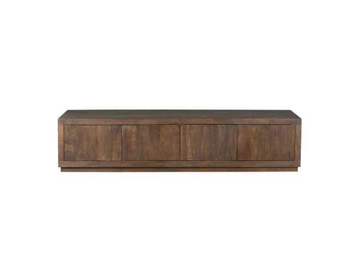Meuble tv 4 portes 200 cm en manguier brun