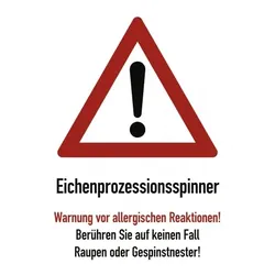 Eichenprozessionsspinner Warnung vor ..., Aluminium, 210x297 mm