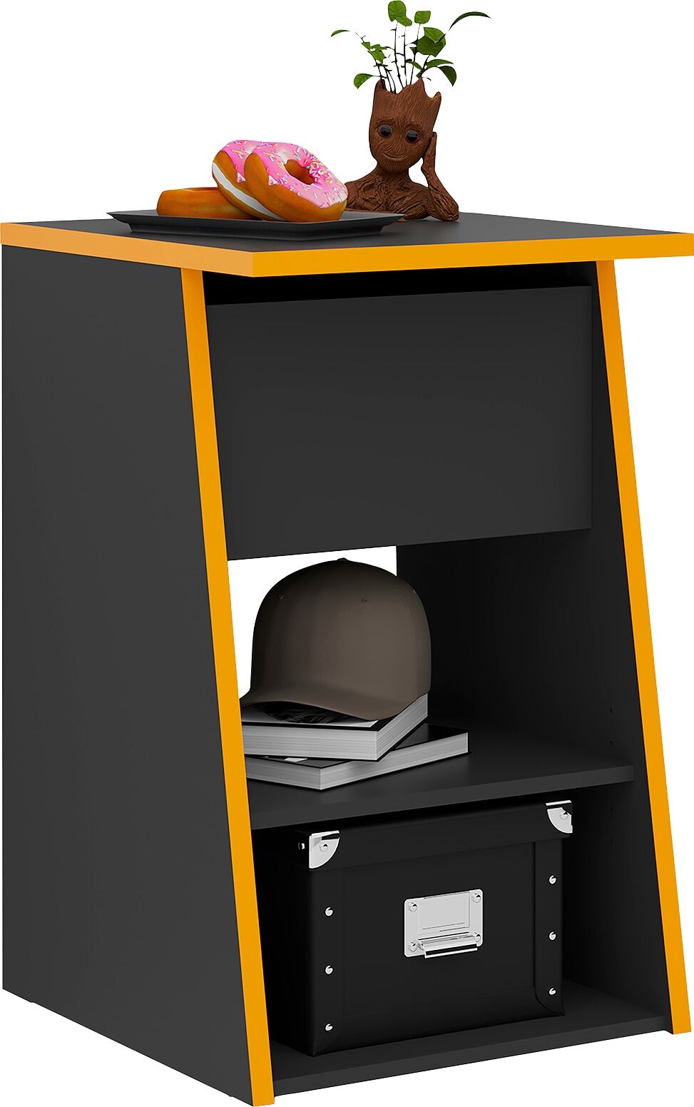 Beistelltisch FMD "Zocker", grau (anthrazit, anthrazit, anthrazit), B:49,4cm H:77,7cm T:50cm, Tische, Beistelltisch, Beistelltisch als Ergänzung zum Gamingtisch Zocker anthrazit, anthrazit, anthrazit B/H/T: 49,4cm x 77,7cm x 50cm