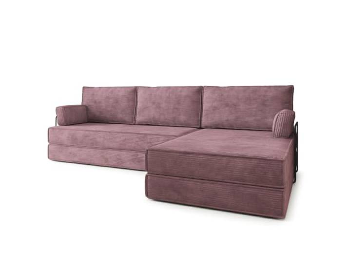 Masseno Schaumstoff-Ecksofas ANKO mit Metallgestell, Modulares Schlafsofa aus Schaumstoff, Klappbares Bodensofa, Schlaffunktion, Ohne Montage - Lila, POSO 130