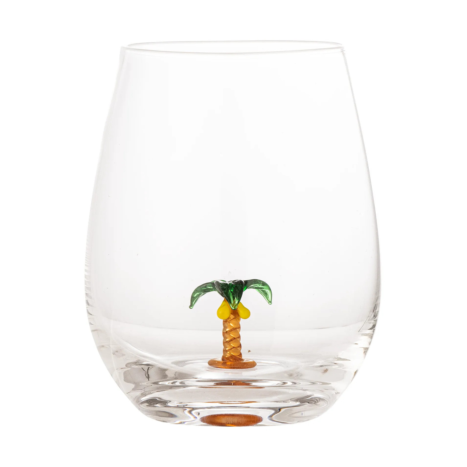 Bloomingville Misa drinkglas met palmboom motief, transparant, 56 cl
