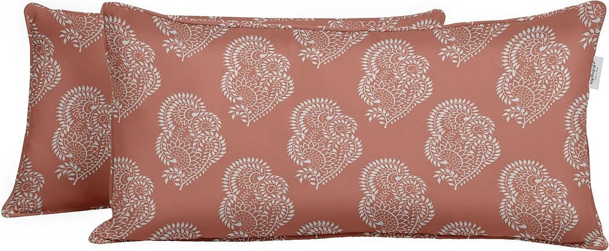 Waterafstotende kussenhoes set van polyester voor buiten decoratie, rechthoekig, 30 x 50 cm, perzik