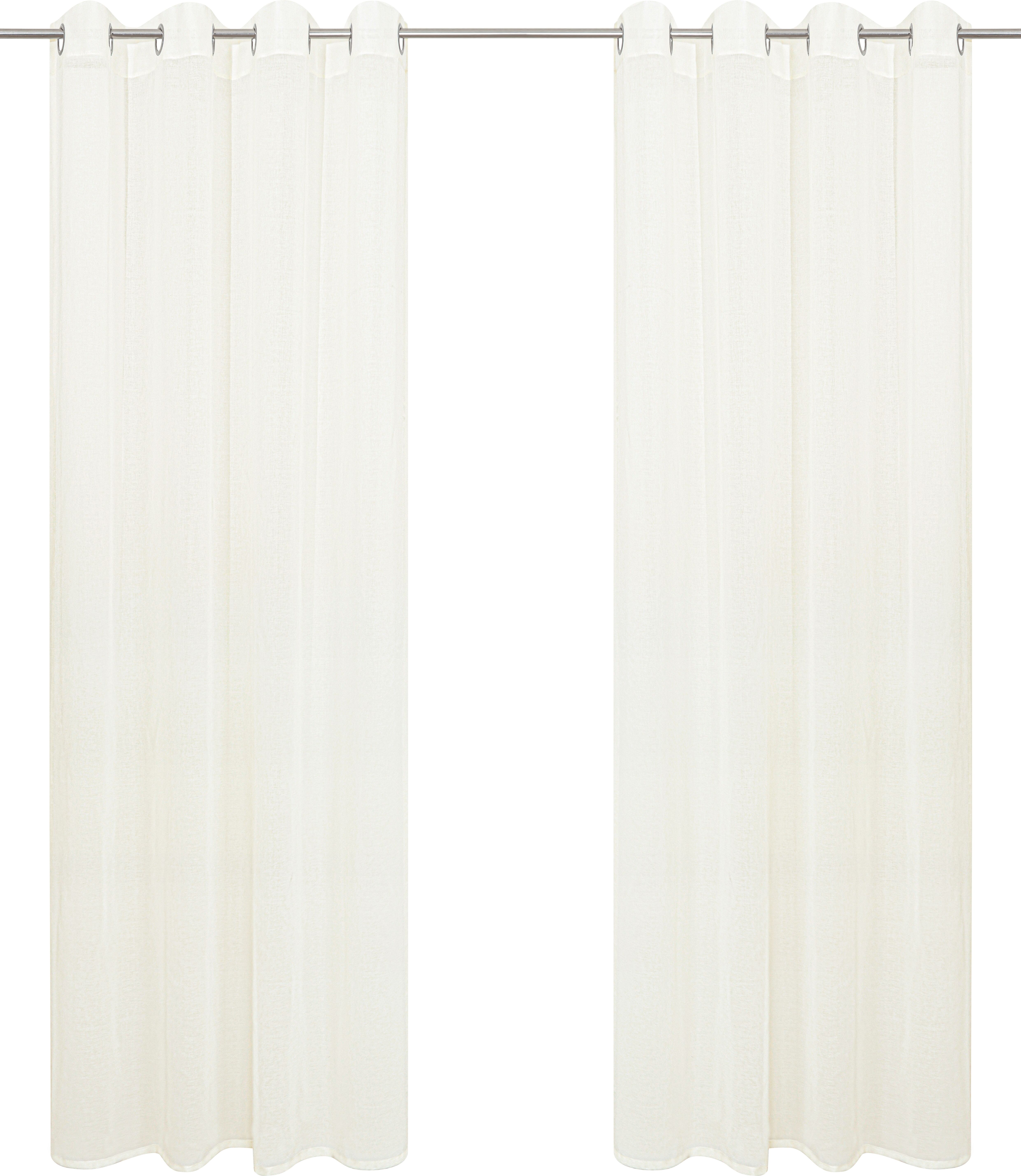 Gardine GOODPRODUCT "Dolly, 1 Stück, transparent, gewebt" Gr. 4, beige, B:140cm H:245cm, Polyester, Gardinen, Gardine, Transparent, Gewebt, Polyester beige 245cm, Ösen, 140cm