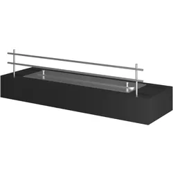 SOLOLED Bioethanolbrenner mit mattschwarzem Edelstahl-Arbeitsplatteneinsatz 60 cm mit Rost
