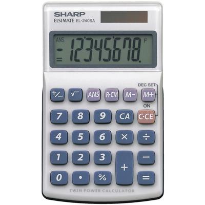 Sharp Taschenrechner EL-240 SA 8-stellig Solarbetrieb weiß Packung mit 40 Stück