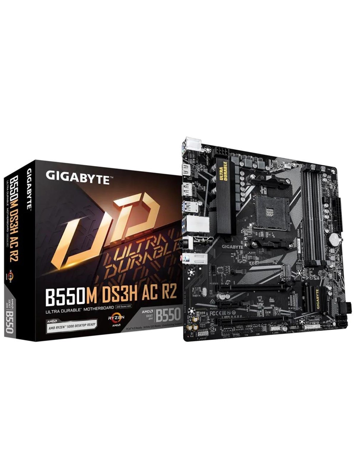 GIGABYTE B550M DS3H AC R2 Mainboard - AMD B550 - AMD AM4 - DDR4 RAM - Micro-ATX