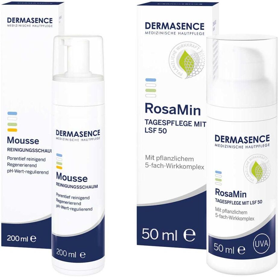 Dermasence Mousse Reinigungsschaum & RosaMin Tagespflege LSF50 1Pck
