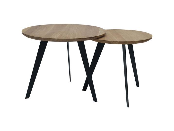 Beistelltisch 2er-Set Lark natur geölt Wildeiche B 40 H 38 cm - Beistelltisch 2er-Set