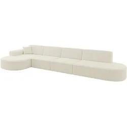 ECKSOFA Ottomane Links MARI-L3 - 413x171x79 cm Beige Bouclé