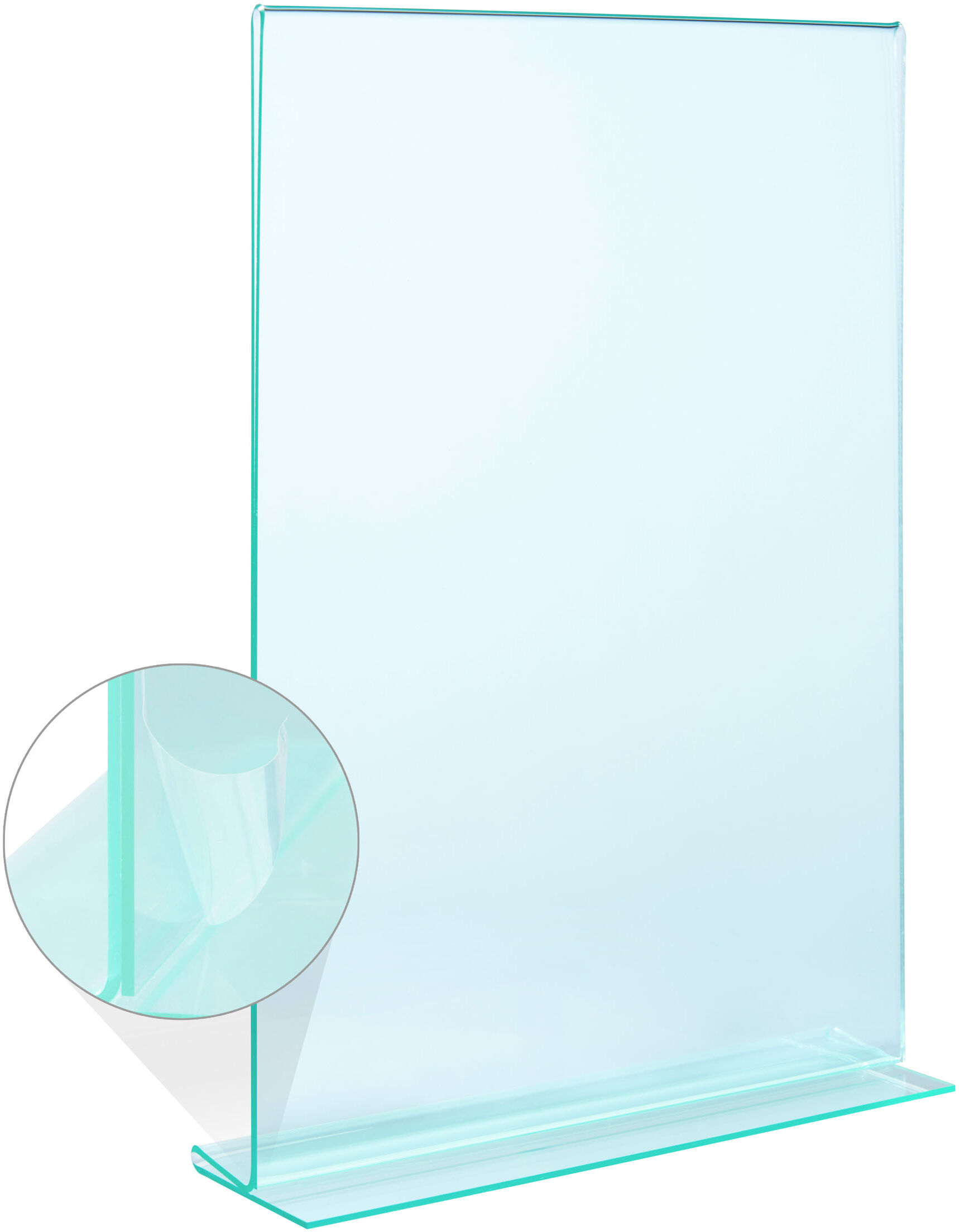 SPRINTIS Présentoir en T, PMMA (acrylique), transparent-vert A4, acrylique (PMMA), transparent, vert