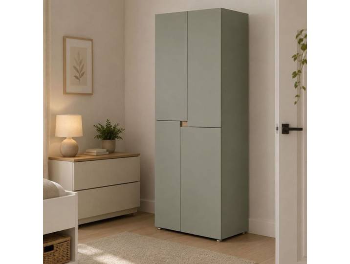 Armoire Grande Lidasime Dmora en Bois Noble Vert 42x184h cm